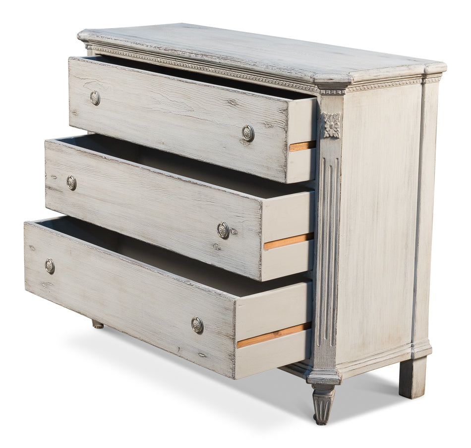 Stone Grey Chest of Drawers with Open Drawers