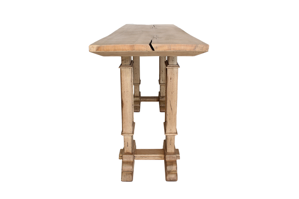 Side and Top View of Sorrento Console in French Oak Finish