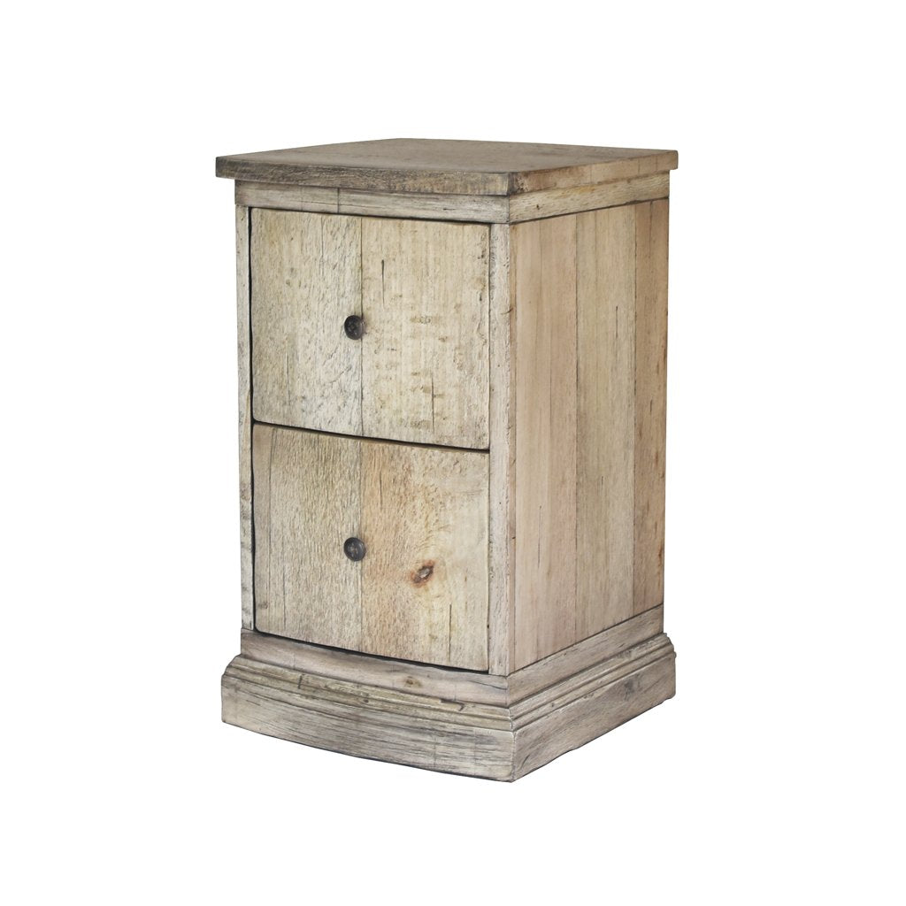 Sloane Nightstand Corner Shot in French Oak Finish with Solid Brass Knobs