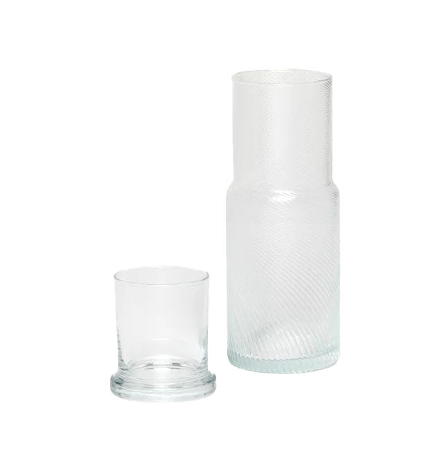 Bedside Carafe and Glass Set Clear NEW!