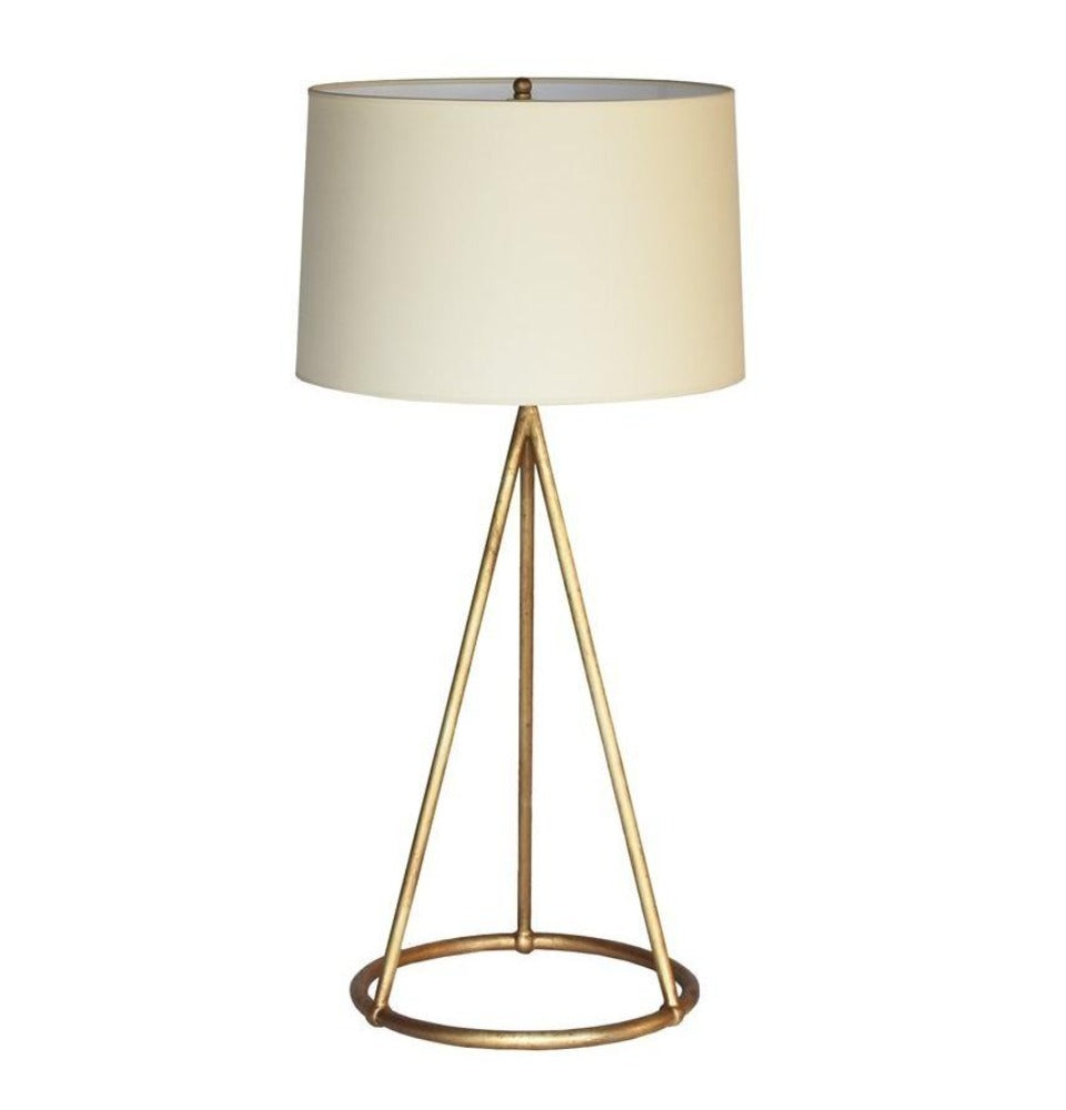 Gold Finish Architectural Lamp with Natural Paper Shade